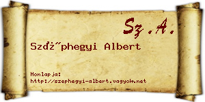 Széphegyi Albert névjegykártya