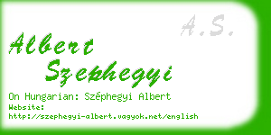 albert szephegyi business card